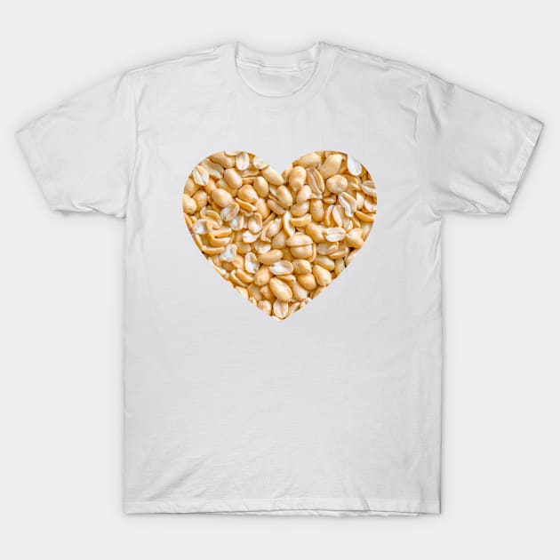 Salted Peanuts Snack Food Heart Photograph T-Shirt by love-fi
